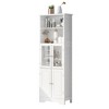 TIRAMISUBEST White Tall Storage Cabinet with Shelves and Doors for Bathroom, Kitchen and Living Room, MDF Board - 3 of 4