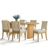 7-Pcs Dining Set for 6 Person,79" Oak Oval Dining Table & Upholstered Wood Armless Dining Chairs with Paper Rope Back for Dining Room-Tanpinhause - 2 of 4