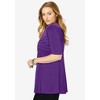 Jessica London Women's Plus Size Stretch Knit Pleated Tunic - 4 of 4