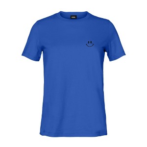Dalix Smile Face Embroidered Soft Cotton Short Sleeve T Shirt Womens - 1 of 4