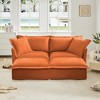 Oversized 83.4" Chenille Slipcovered 2 Seater Modular Sleeper Sectional Sofa Bed with French Edges and Removable Covers, 4-Piece Free combination - 2 of 4