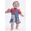 Disney Mickey Mouse Baby Twill Square Neck Short Overalls and and T-Shirt Outfit Set Newborn to Infant - 2 of 4