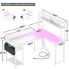 Besiost L Desk Computer Table with Reversible Hutch and Charging Station - 3 of 4