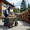 Heavy Duty Steel Garden Cart, Garden Wagon Cart On Wheels, Yard Utility Wagon Carts  w/Adjustable Handle & Removable Sides(Convert to Flatbed) - 4 of 4