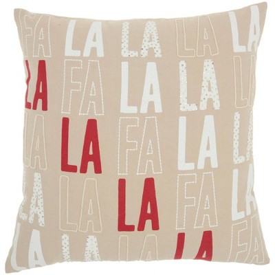 18"x18" 'Fa La La La La' Christmas Square Throw Pillow - Mina Victory