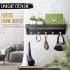 LunaLulinlk Decorative Key Holder Wall Mount with Shelf - Modern Hanging Mail Organizer with 5 Hooks (Black) - 2 of 4