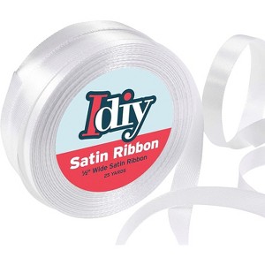 iDIY Satin Ribbon (1/2", 50 Yards) No wire, Arts & Crafts, Gift Wrapping, Baskets, Sewing Projects, Party Decor, Hair Bows & Baby Showers - White - 1 of 4