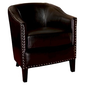 Austin Black Leather Club Chair - Black - Christopher Knight Home