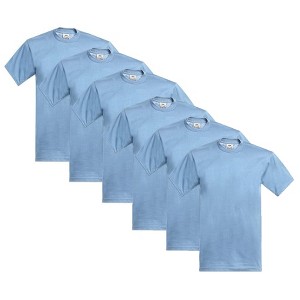 6 Pack Pro Club Men's Heavyweight Short Sleeve Tee T-Shirt - 1 of 4