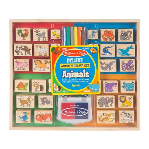 Melissa & Doug Deluxe Wooden Stamp Set - Animals : Target
