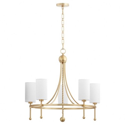 Quorum Lighting Lee Boulevard 5 - Light Chandelier in  Aged Brass