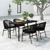 vidaXL Patio Dining Set Outdoor Dining Set Table and Chair Set for Garden - Black 5 Piece 55.1" Table Length - 2 of 4
