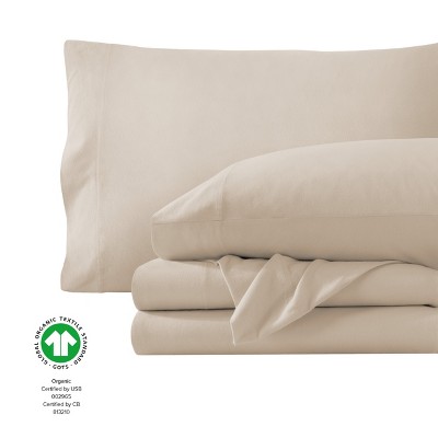 Queen Sand Organic Cotton Jersey Sheet Set