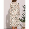 INSPIRE CHIC Women's Floral Mock Neck Long Sleeve Elastic Waist Flowy Midi Dress - 3 of 4