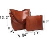 Generic Womens Handbag, Pu Leather Bucket Tote Purse And Handbags Medium Satchel Hobo Purse - 3 of 4