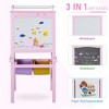 HONGGE Kids 3-in-1 Wooden Art Easel, Pink - 4 of 4