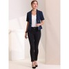 Allegra K Women's Regular Fit Shawl Collar Open Front Short Sleeve Work Office Suit Blazer - 3 of 4