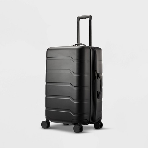 Hardside Medium Checked Spinner Suitcase Black Open Story Target