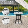 VINGLI Outdoor Bar Table with Umbrella Hole, Modern Black Metal Patio Bar Table, High Top Table for Outdoor Relaxation and Home Entertaining Black - 4 of 4
