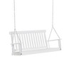 Okak Porch Swing with Chains and Armrests, Hanging Chair with Seat and Backrest, Swing Chair for Backyard, Garden, Patio, White - 4 of 4