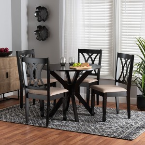 Baxton Studio Maya Modern Fabric and Wood Dining Set - 1 of 4