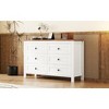 VYNXARIA Retro Farmhouse Wooden Dresser with 6 drawers offers stylish storage for your bedroom. Elegant white and brown finish enhances any decor. - 3 of 4