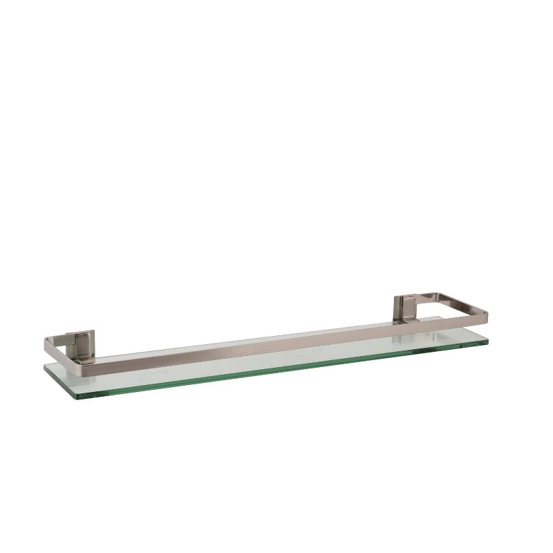 Glass Shelf with Metal Rail Nickel - Organize It All, 3 of 7
