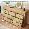 Fluted 7-Drawer Dresser, 54" Wide Wooden Chest - Multi-Room Storage Organizer for Living Room, Hallway & Entryway - 4 of 4