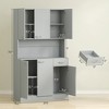 71" Kitchen Pantry Cabinet, Tall Storage Cabinet with Microwave Stand, Modern Kitchen Hutch,3 Adjustable Shelves for Living Room, Dining Room - 3 of 4