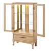 FONTOI Corner Curio Cabinet with Adjustable Shelves, Display Storage with 2 Doors,1 Drawer for Living Room, Oak, 11.81"*51.58"*25.98" - 2 of 4