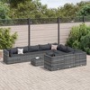 vidaXL - 11 Piece Patio Sofa Set with Cushions - Outdoor Modular Lounge Furniture, Gray Poly Rattan, Steel Frame, Glass Tabletop - 2 of 4