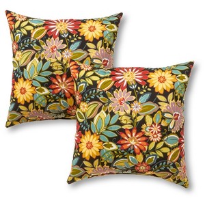 Kensington Garden 2pk 17"x17" Square Outdoor Throw Pillows - 1 of 4