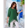 INSPIRE CHIC Women's High Low Hem Scoop Neck Asymmetrical 3/4 Sleeve Summer Top - 3 of 4