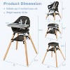 Yinvani 6 in 1 Convertible Highchair with Safety Harness and Removable Tray - 4 of 4