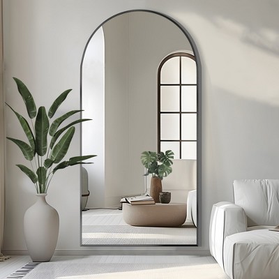 Spassway 69"H x 24"W Arched Versatile Decorative Aluminum Alloy Mirror Art Designs for Living Room Bedroom Entryway Office Home Black/Gold Available