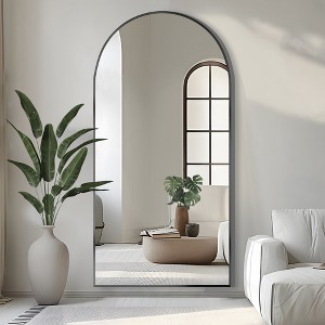 Spassway 69"H x 24"W Arched Versatile Decorative Aluminum Alloy Mirror Art Designs for Living Room Bedroom Entryway Office Home Black/Gold Available - 1 of 4