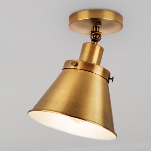 Urban Ambiance Luxury Modern Farmhouse Indoor Ceiling Light,  10''H x 8-1/4"W x 8-1/4''D,  Vintage Brass Finish, UHP4667 - 1 of 4