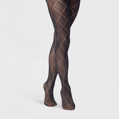 Women's Diamond Tights - A New Day™ Black 1X/2X