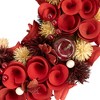 Northlight Wooden Roses, Apples and Pearls Artificial Christmas Wreath - 13" - Unlit - Red - 3 of 4