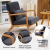 Kumasinova Mid-Century Modern Accent Chair, Ergonomic Armchair Living Room Chairs with Pillow Upholstered Reading Chair with Solid Wood Frame - 3 of 4