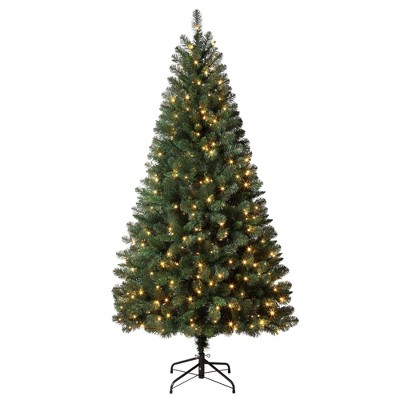 Haute Décor 6.5' Pre-lit Led Deerfield Spruce Artificial Christmas Tree ...