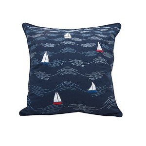RightSide Designs Cape Series Modern Waves Indoor/Outdoor Throw Pillow - 1 of 4