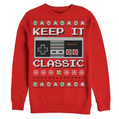Men's Nintendo Ugly Christmas NES Classic Controller Sweatshirt