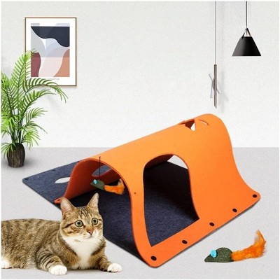 Multifunctional Pet Cat DIY Felt Tunnel With Mint Toy Pendant, Kitten Nest Interactive Toy Cat Accessories
