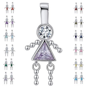 Baby Boy or Girl Birthstone Charm for Mom  Family Tree Grandma Necklace by Ginger Lyne CZ Sterling Silver - 1 of 4