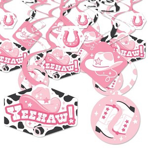 Big Dot of Happiness Rodeo Cowgirl - Pink Western Party Hanging Decor - Party Decoration Swirls - Set of 40 - 1 of 4