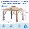 11x11FT Pop-Up Canopy Tent – Waterproof Instant Gazebo with Mosquito Netting & Carrying Bag for Backyard & Outdoor Use (1-Pack) - 4 of 4