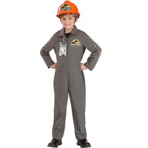 HalloweenCostumes.com Medium  Boy  Kid's Jurassic Park Employee Halloween Costume, Orange/Gray/Black - 1 of 4