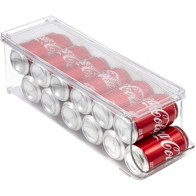 Sorbus Clear Acrylic 12-Can Organizer with Lids - Stackable Design, Maximize Space, Safe & Durable, Enhanced Visibility