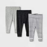Baby 3pk Pull-On Pants - Cloud Island™ Black/Gray